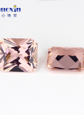 长方倒角车花180#仿摩根石合成宝石裸石 小八角可镶嵌戒指耳环