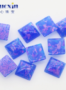 正方直角平底素面欧泊石宝石裸石 公主方平底素面合成澳宝石FI03