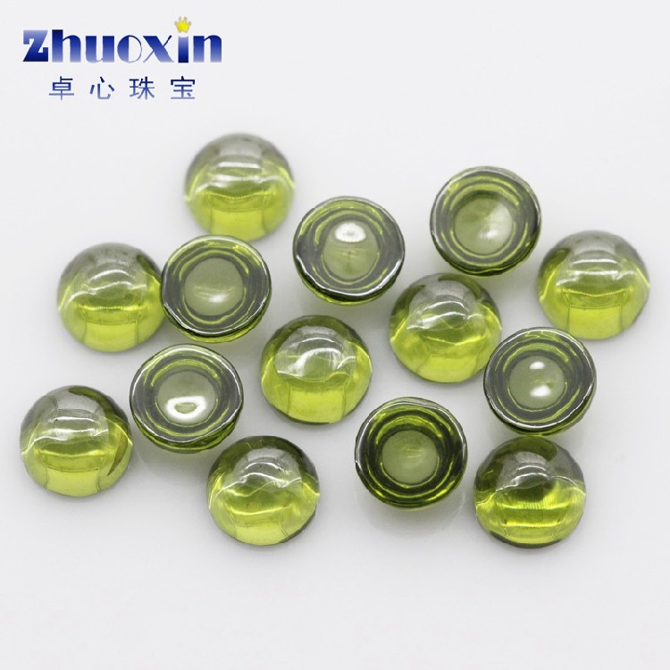 圆形弧面橄榄绿色锆石戒面裸石 蛋面平底素面人造CZ宝石镶首饰DIY,淘宝优惠券,粉丝福利购,淘宝优惠卷