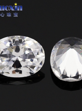 刚玉戒面蓝宝人造透明无色宝石