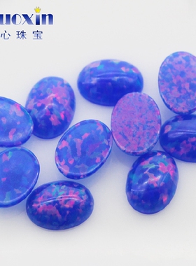蛋形人造彩色澳宝宝石裸石OPAL 椭圆形平底素面戒面欧珀主石FI03