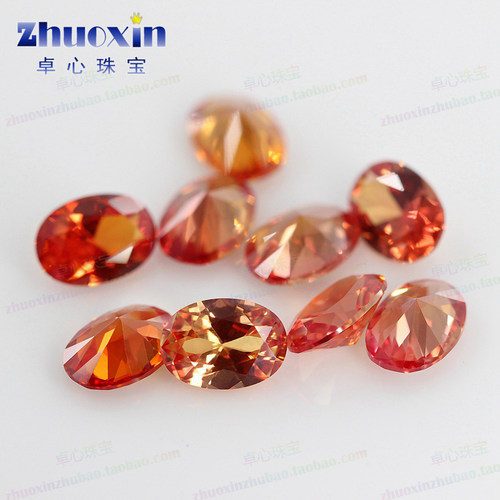 蛋形合成刚玉多色组合 合成培育红蓝宝椭圆形裸石彩宝主石熔焰法 - 图1