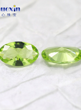 蛋形果绿色合成纳米裸石152# 合成宝石耐高温镶嵌椭圆形散珠