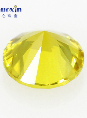 圆形20黄色刚玉裸石镶嵌
