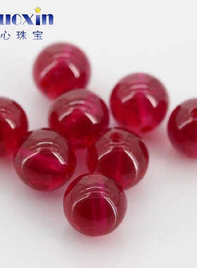 全孔通孔珠子5#红刚玉合成红宝石