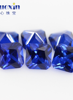 正方倒角113#蓝尖晶石车花裸石 小八角进口人造合成蓝宝石饰品DIY