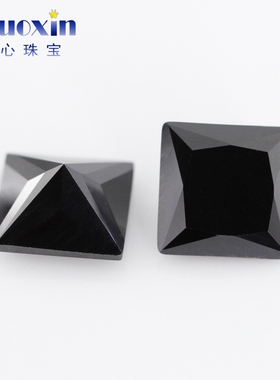 正方直角戒面卓心珠宝锆石黑色