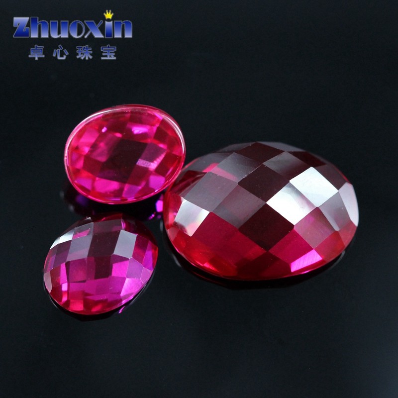 蛋形平底龟面5#红刚玉格子面 裸石 椭圆形人造合成红宝石首饰主石,淘宝优惠券,粉丝福利购,淘宝优惠卷