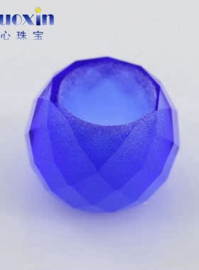 算盘珠子113#蓝尖晶色玻璃裸石  蓝色彩色珠宝首饰手链项链串饰