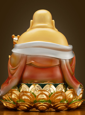 黄铜弥勒佛佛像大肚笑佛神像摆件