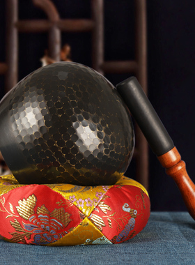 台湾铜磬黑色鳞纹中式