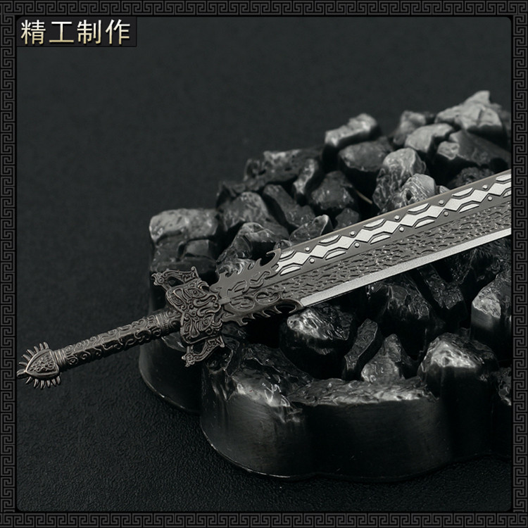 水浒传周边小兵器武松戒刀大刀带鞘金属武器模型合金摆件21cm_虎窝淘