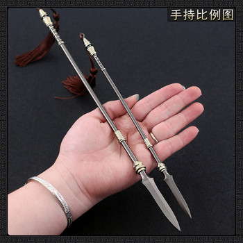 Three Kingdoms Game Metal Cold Weapon Large Zhao Yunhao Gentian Spear Alloy Model Weapon Ornament 30cm