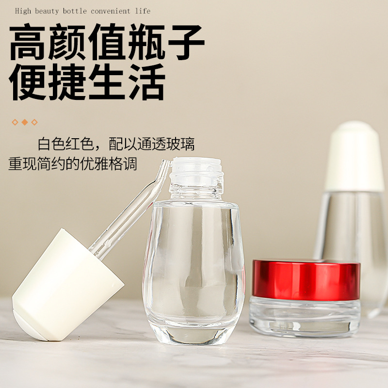 现货sk2化妆品玻璃套装分装瓶透明膏霜瓶75ml 230ml按压乳液瓶-图2