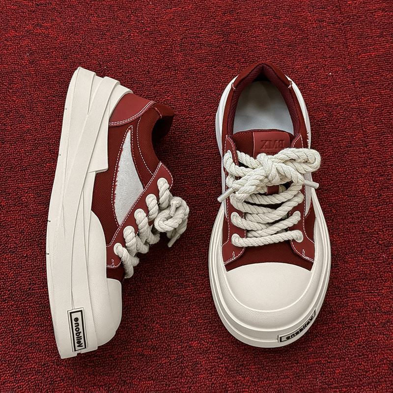 男鞋冬透气大头运动休闲鞋潮牌高级感情侣帆布鞋小众百搭厚底板鞋,淘宝优惠券,粉丝福利购,淘宝优惠卷