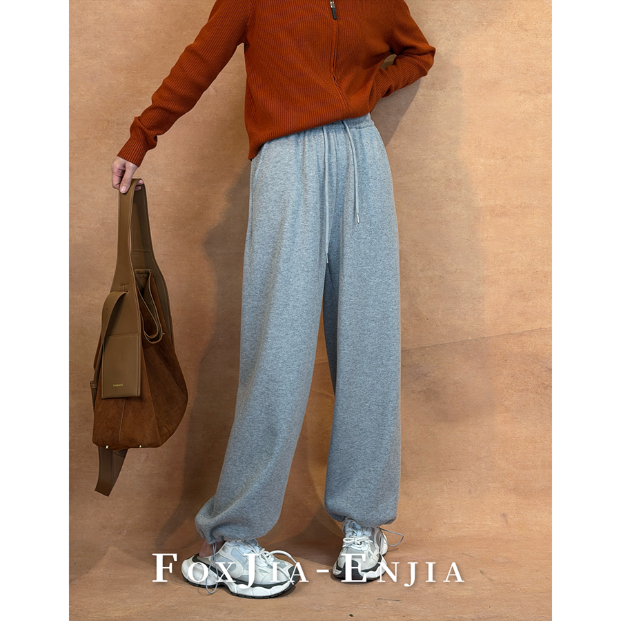 【恩佳专享】秋冬直筒运动裤女加绒休闲裤抽绳高腰宽松两穿阔腿裤,淘宝优惠券,粉丝福利购,淘宝优惠卷