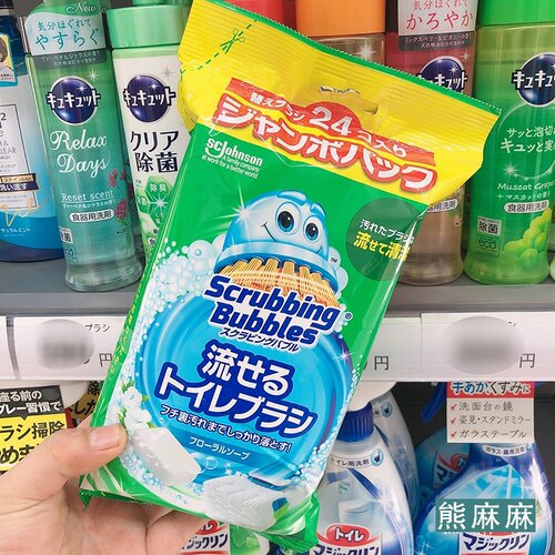 日本Johnson/庄臣一次性厕所洗手间马桶刷自带清洁剂可抛替换刷头 - 图1