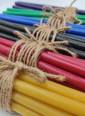 Φ 0.8x20cm Colour beeswax candles Natural Pure Handmade