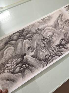 龚贤十二月令山水册页复古书画水墨工笔国画长卷微喷仿古复制临摹