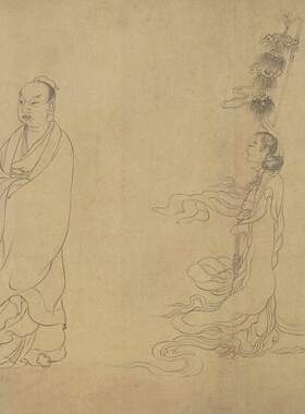 张渥九歌图卷古代工笔国画高清艺术微喷仿古复制品手卷装饰画