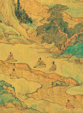 文征徵明兰亭修禊图复古字书国画高清微喷复制横幅手卷装饰画