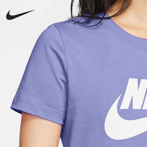 Nike/耐克正品大LOGO 女子休闲运动圆领短袖T恤 BV6170-569 - 图0