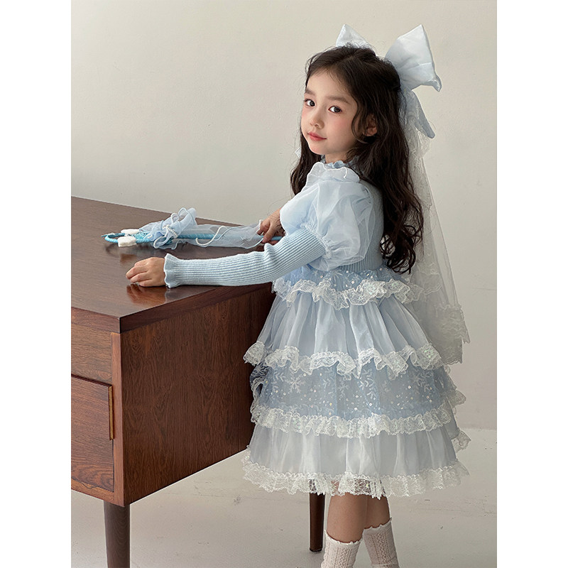 高端女童爱莎公主裙秋冬季冰雪奇缘艾莎毛衣裙儿童爱沙礼服连衣裙,淘宝优惠券,粉丝福利购,淘宝优惠卷