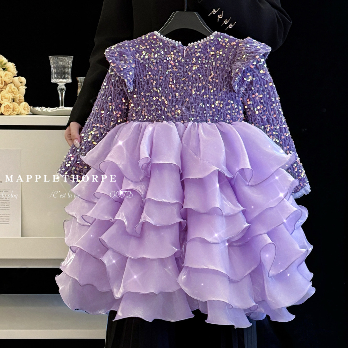 绝美女童公主裙冬季高端加绒亮片连衣裙儿童洋气生日宴高级礼服裙,淘宝优惠券,粉丝福利购,淘宝优惠卷