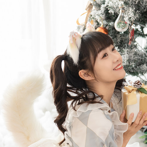 三尾树lolita原创兽耳手作配饰头饰kc猫耳樱花抹茶奶盖可爱耳朵 - 图1