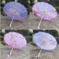 Ancient Wind Hanfu Flow Su Petal Umbrella Ancient Dress Photo Dance Umbrella Performance Walking Show Oil Paper Umbrella Suspended Ceiling Decoration Silk Cloth Umbrella