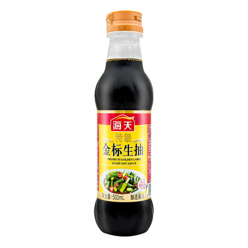 海天特级金标生抽500ml家用凉拌菜炒菜上色提鲜增味酿造酱油调味 - 图3