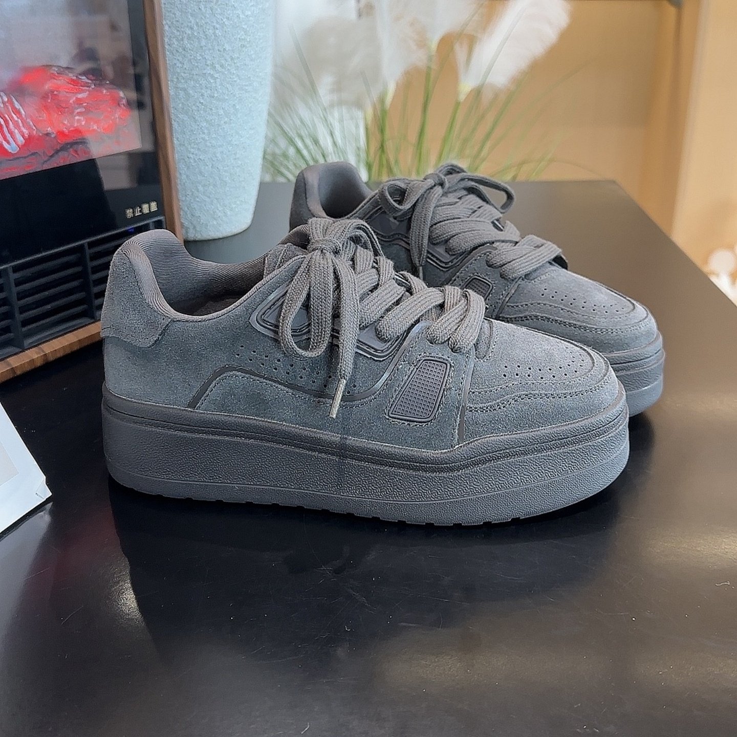 5cm厚底真皮小白鞋女百搭2025新款复古擦色运动休闲女鞋增高板鞋,淘宝优惠券,粉丝福利购,淘宝优惠卷