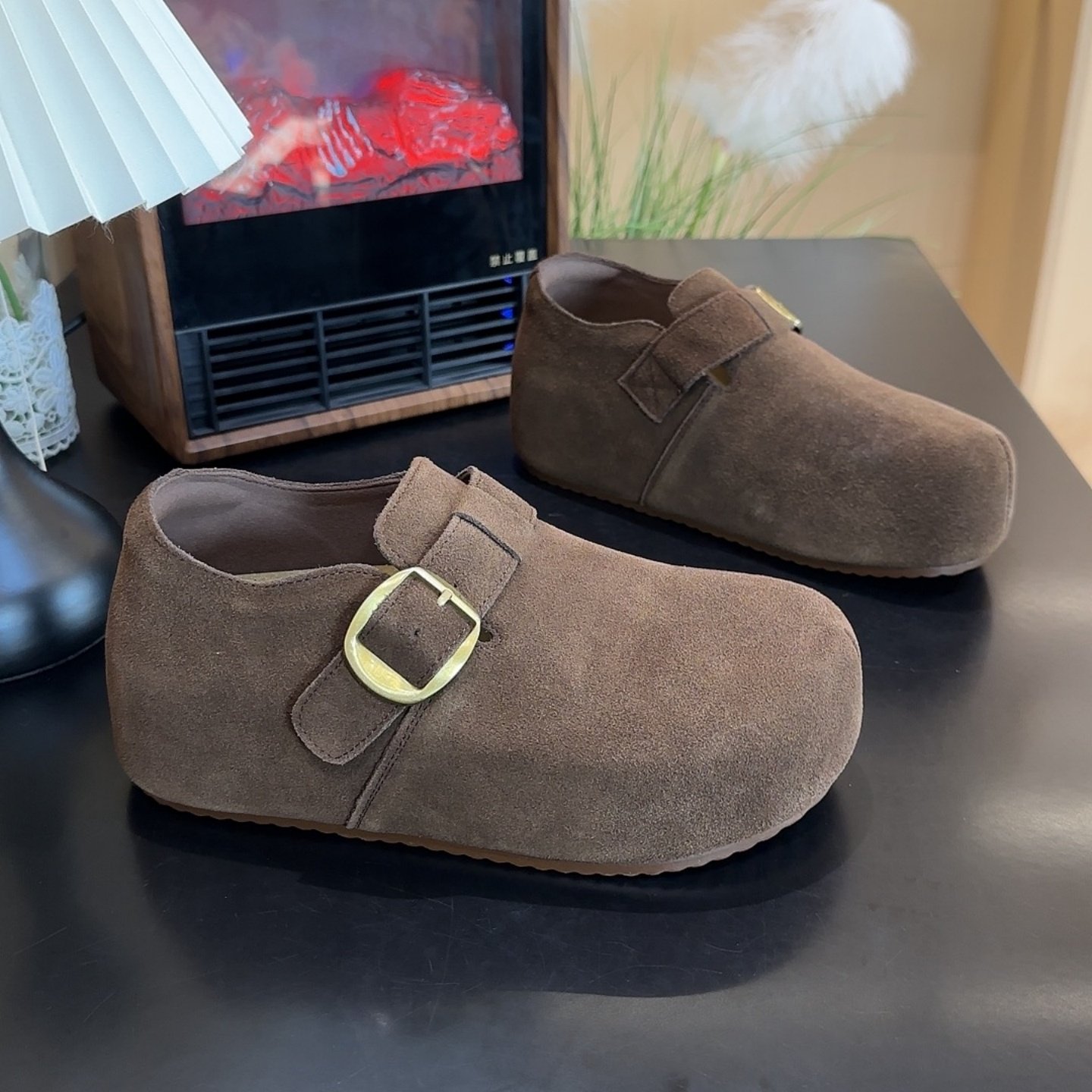 5.5cm内增高厚底勃肯鞋2025冬季新款丑萌大头绝美全包真皮博肯鞋,淘宝优惠券,粉丝福利购,淘宝优惠卷