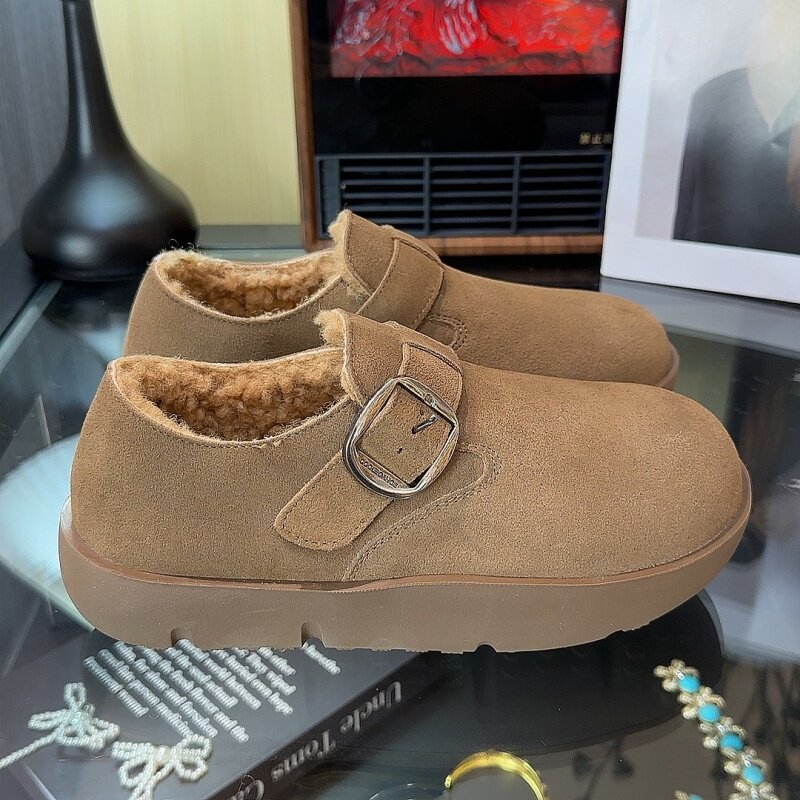 冬季勃肯鞋加绒加厚保暖厚底增高防滑毛毛一脚蹬懒人博肯鞋棉鞋女,淘宝优惠券,粉丝福利购,淘宝优惠卷