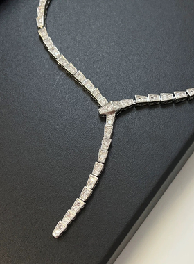 气质锆石蛇形项链夸张重工满钻轻奢锁骨链时尚百搭高级感潮女配饰