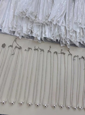 简约圆球吊坠项链女欧美ins风个性百搭休闲2023年新款网红锁骨链