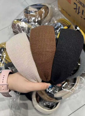 易梦玲同款韩系秋冬针织发箍女健身运动风加宽发带头箍高级感头饰
