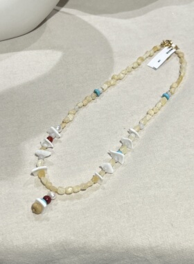 法式复古简约天然石串珠项链女老钱风小众高级轻奢气质百搭锁骨链