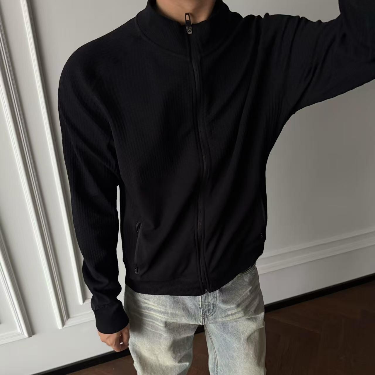 加拿大限定无缝提花lu家同款平替外套健身立领弹力拉链夹克外套潮,淘宝优惠券,粉丝福利购,淘宝优惠卷