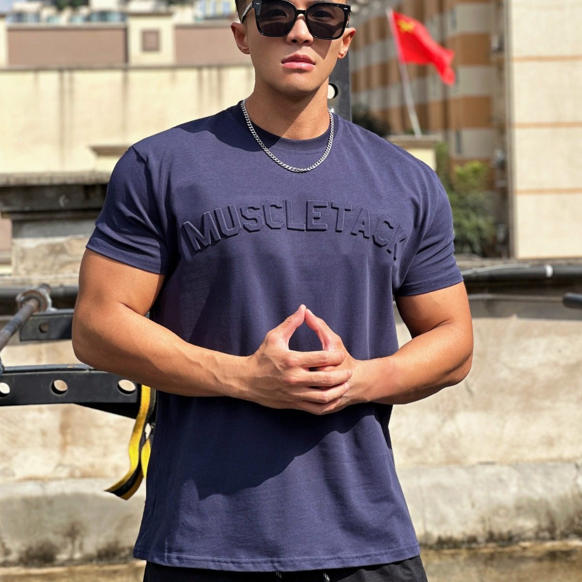 凹凸钢印运动短袖男T恤重磅收袖口跑步肌肉健身撸铁狗美兄弟潮牌,淘宝优惠券,粉丝福利购,淘宝优惠卷