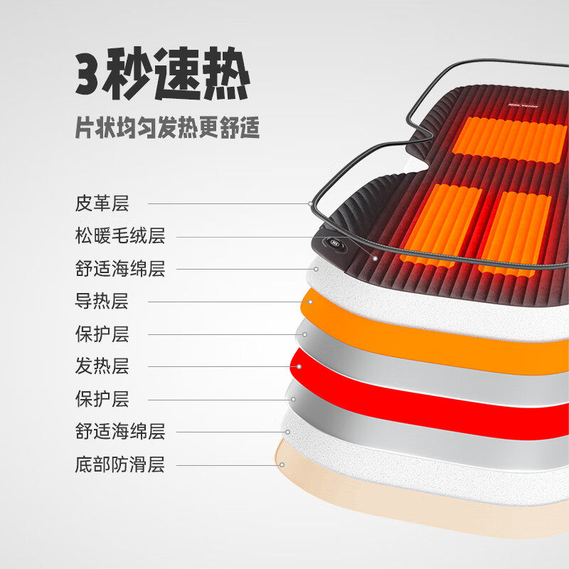 NILE尼罗河石墨烯 冬季汽车加热坐垫单座椅车载电加热毛绒座垫,淘宝优惠券,粉丝福利购,淘宝优惠卷