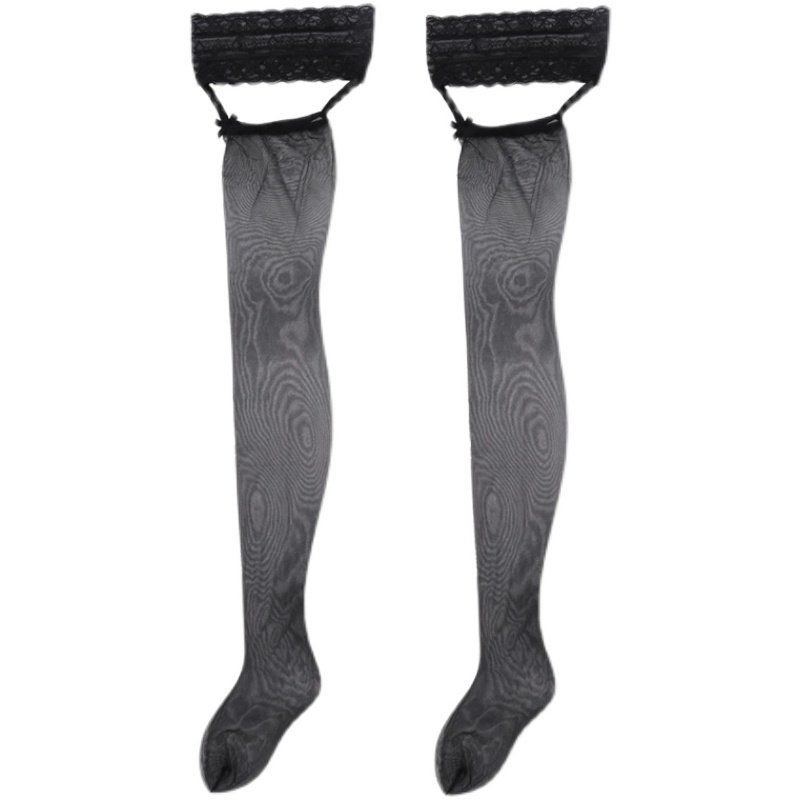 蝴蝶结0d超薄长筒丝袜蕾丝性感高透黑丝大腿根透明高筒袜半截过膝,淘宝优惠券,粉丝福利购,淘宝优惠卷