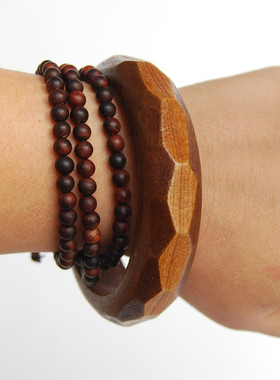 手工雕刻手镯木质原创文艺复古女