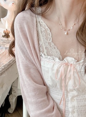 巴洛克珍珠粉晶项链原创清新甜美