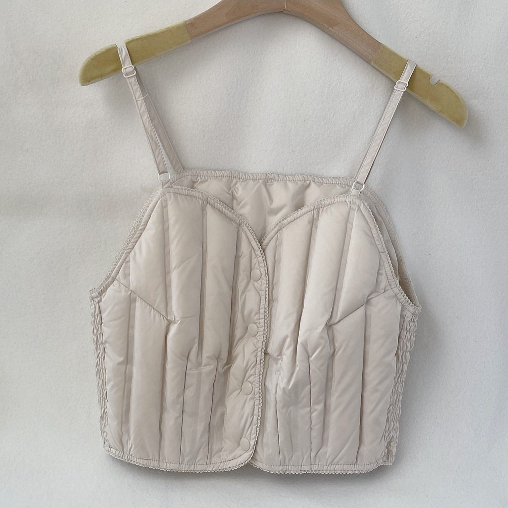 出口90白鸭绒轻薄羽绒内胆吊带衫轻便内搭超短款羽绒马甲背心保暖,淘宝优惠券,粉丝福利购,淘宝优惠卷