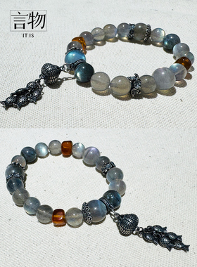 言物女月光石珍珠原创百搭显白