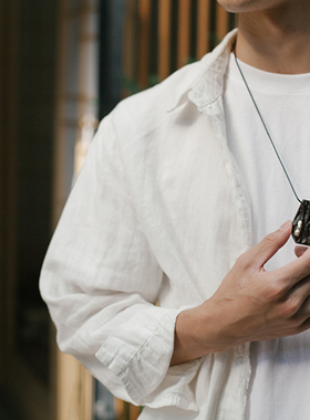 言物手工原创紫光檀镶银冬季项链