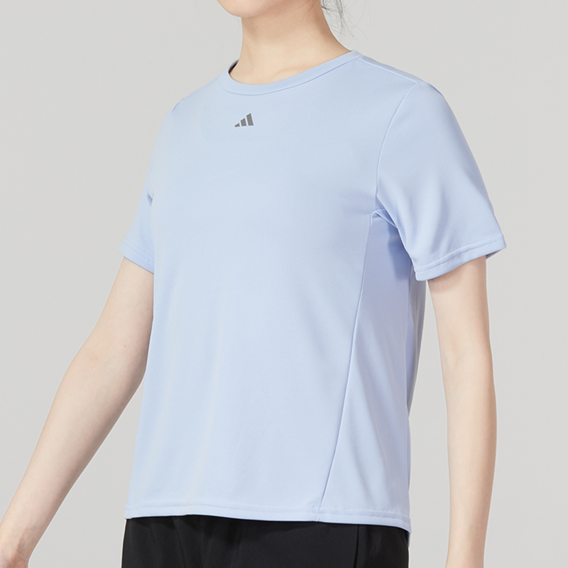 阿迪达斯蓝色圆领短袖女23夏季新款运动服休闲半袖透气T恤II3245 - 图0