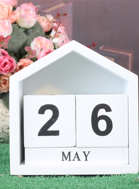 diy复古风木质数字拍照万年历