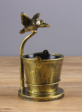 创意实用茶几鹿头烟灰缸装饰摆件